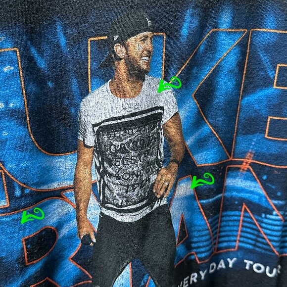 Luke Bryan Huntin Fishin & Lovin Every Day 2017 Tour Black T Shirt Size S - Picture 7 of 13